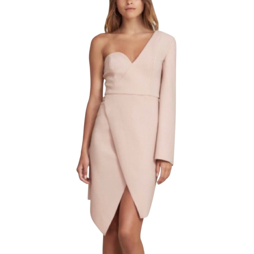 Finders NWT Soft Pink Blush Chances One Shoulder Long Split Sleeve Dress Medium